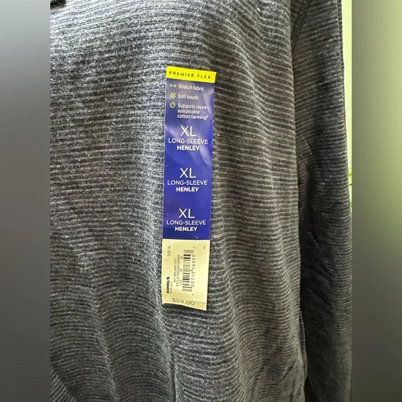 Apt. 9 men’s premier flex long sleeve nevy henley tee. Size XL. NWT. - Picture 2 of 3